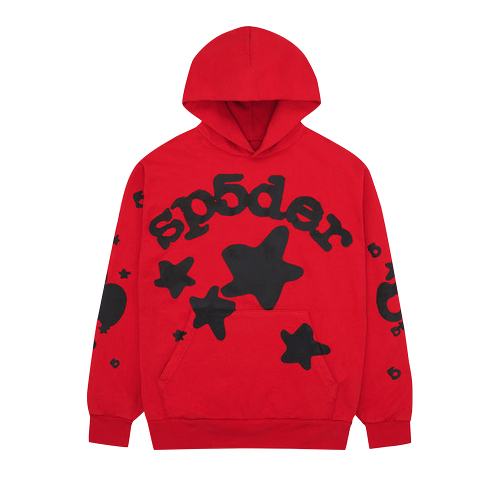 Red and Black Beluga Sp5der Hoodie – Premium Streetwear