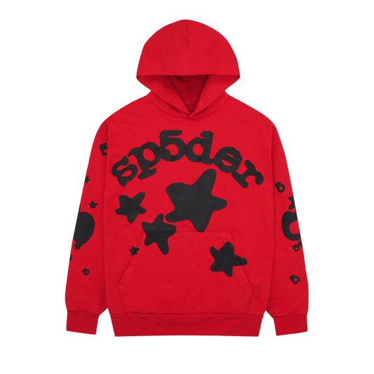 Red and Black Beluga Sp5der Hoodie – Premium Streetwear